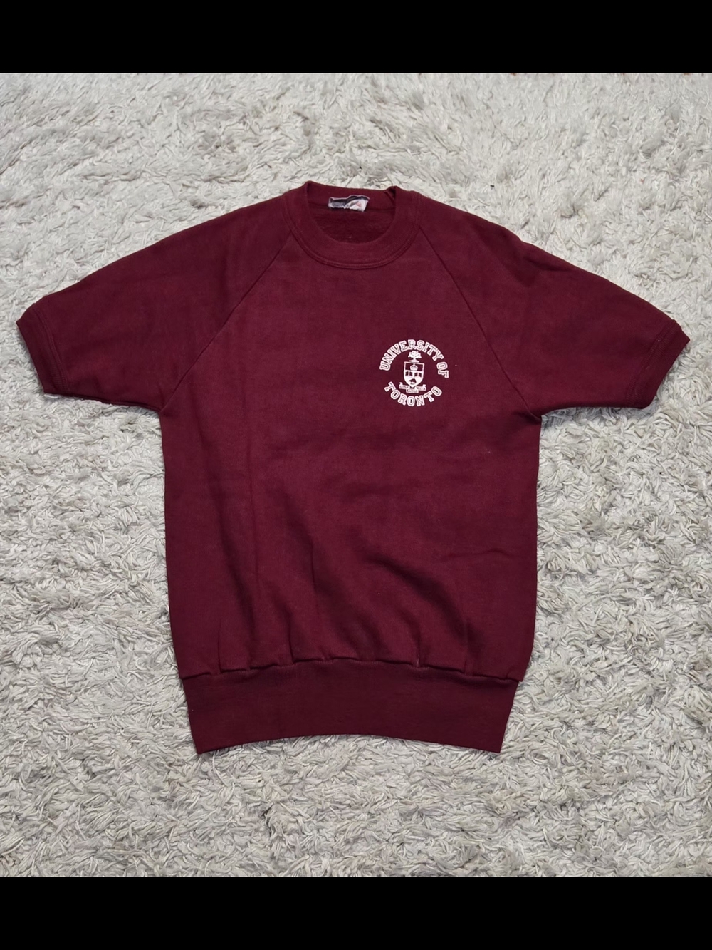 VTG 80s University of Toronto Shortsleeve Raglan Sweater S